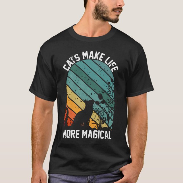 katter gör livet mer magiskt t shirt (Framsida)