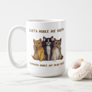 Katter gör mig Lycklig och människor till att få m Kaffemugg