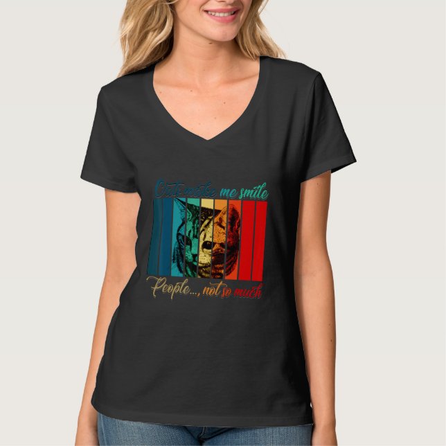 Katter gör mig till Smile-fin Cat Gif T Shirt (Framsida)