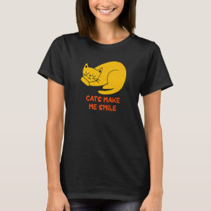 Katter gör mig till Smile Motiverande citat Cat Ma T Shirt