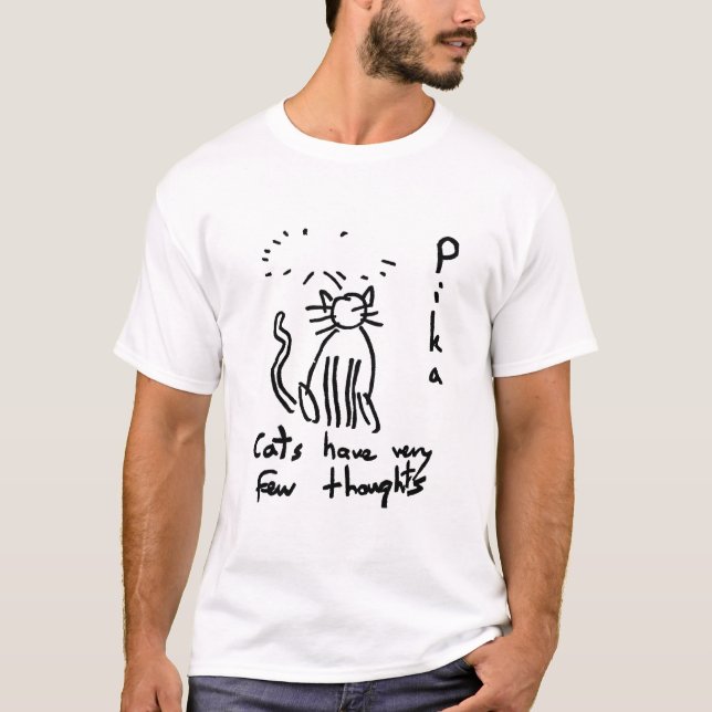 katter har få tankar t-shirt (Framsida)