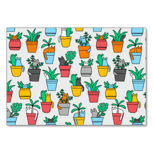 Katter i blomkrukor bordsnummer