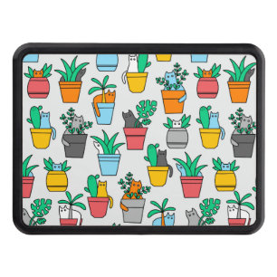 Katter i blomkrukor dragkroksskydd