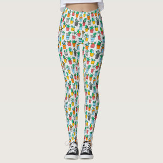 Katter i blomkrukor leggings