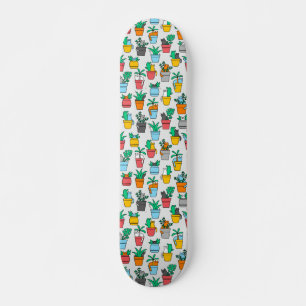 Katter i blomkrukor mini skateboard bräda 18,5 cm