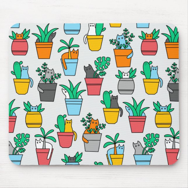 Katter i blomkrukor musmatta (Framsidan)