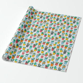 Katter i blomkrukor presentpapper