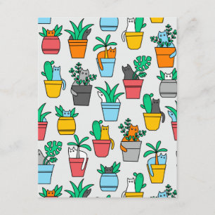 Katter i blomkrukor tilläggskort
