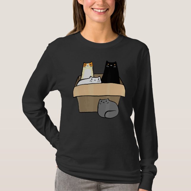 Katter i en låda t shirt (Framsida)