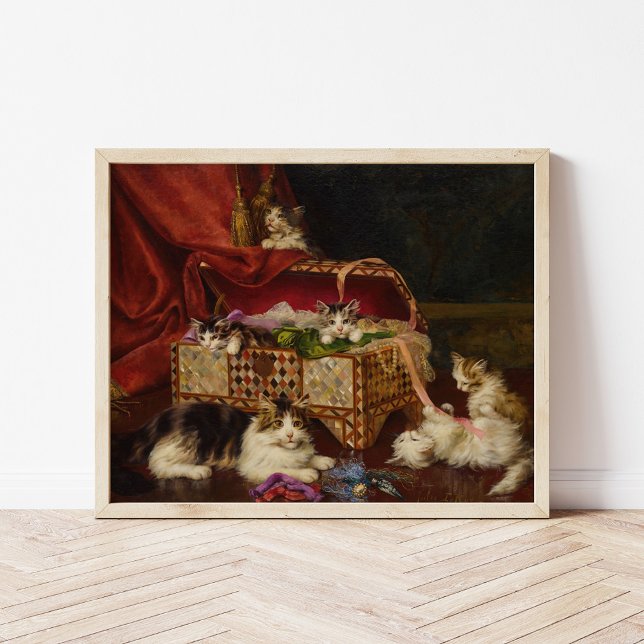 Katter i en sybask | Jules Leroy Poster (Skapare uppladdad)