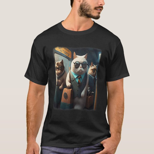 Katter i ett tåg t shirt (Framsida)