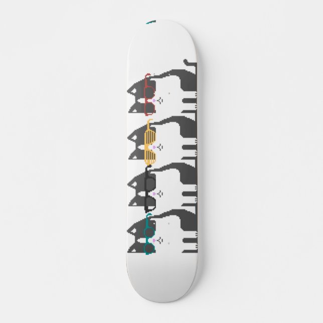 Katter i exponeringsglas ror skateboard bräda 21,5 cm (Framsida)