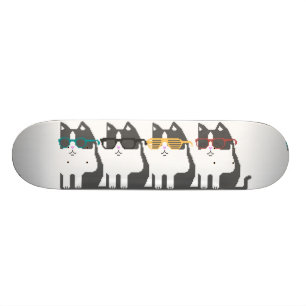 Katter i exponeringsglas ror skateboard bräda 21,5 cm