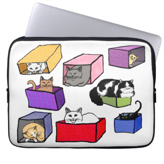 Katter i färgrikt boxas laptop sleeve