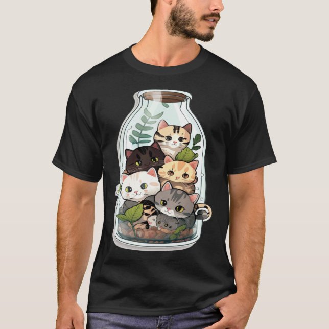 Katter i flaska t shirt (Framsida)