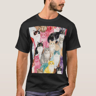 Katter i Flerfärg T Shirt