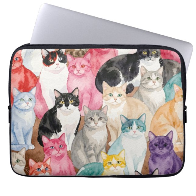 Katter i Flerfärgad laptopfodral Laptop Fodral (Framsidan)