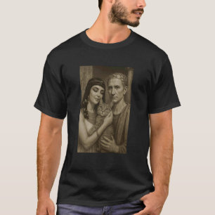 Katter I Forntiden Vördade Cleopatra Caesar Katt T Shirt