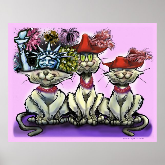 Katter i Funny Hats Poster (Framsidan)
