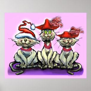 Katter i Funny Hats Poster