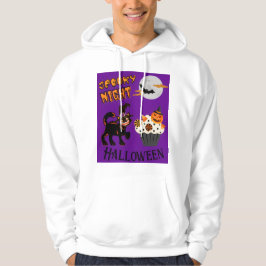 katter i halloween redigerbara hoodie