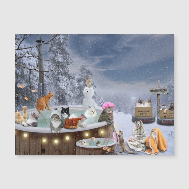 Katter i Hett Tub Winter Scene (Framsida)