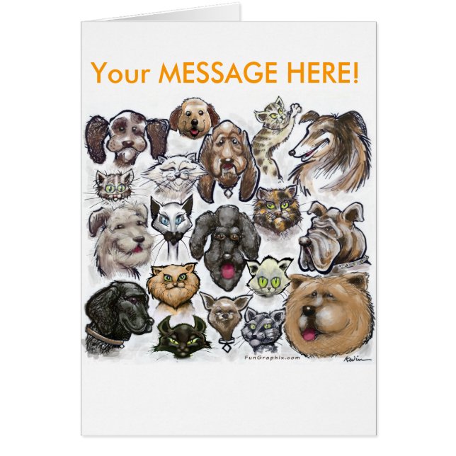 Katter i Hundar Hälsningskort (Framsidan)