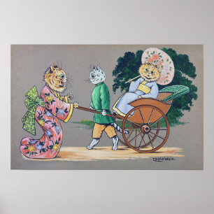 Katter i japansk stil, Louis Wain Poster