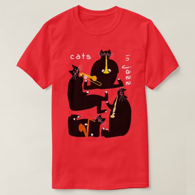Katter i Jazz T Shirt (Design framsida)