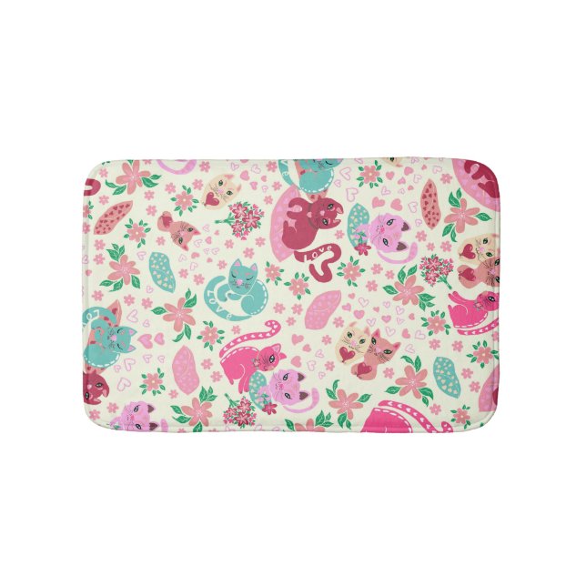 Katter i Kärlek Cute Pets Bath Mat Badrumsmatta (Framsidan)