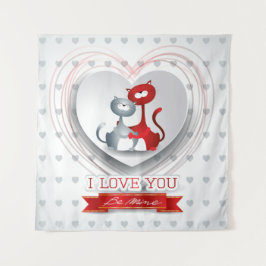 Katter i kärlek med hjärta