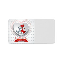 Katter i Kärlek med hjärta Adressetikett