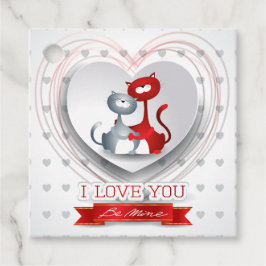 Katter i kärlek med hjärta gåvor etiketter