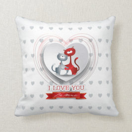 Katter i Kärlek med hjärta Kudde