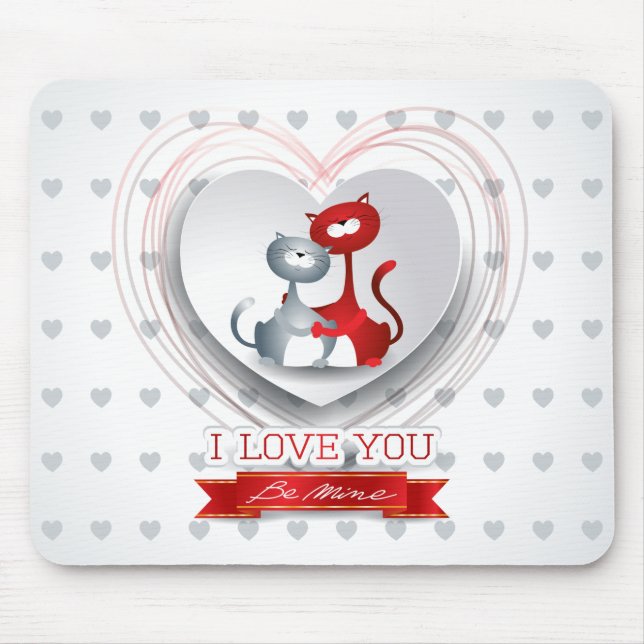 Katter i Kärlek med hjärta Musmatta (Framsidan)