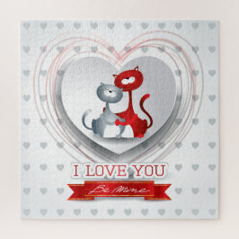 Katter i Kärlek med hjärta Pussel