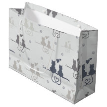 Katter i Kärlek Modern Animal Silhouette Mönster