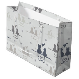 Katter i Kärlek Modern Animal Silhouette Mönster