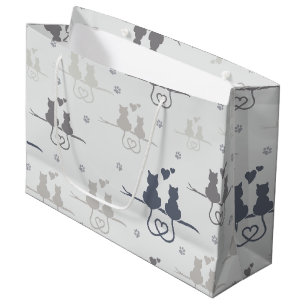 Katter i Kärlek Modern Animal Silhouette Mönster