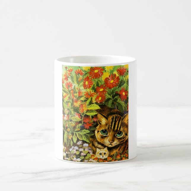 Katter i konstmugg, vid Louis Wain Kaffemugg (Center)