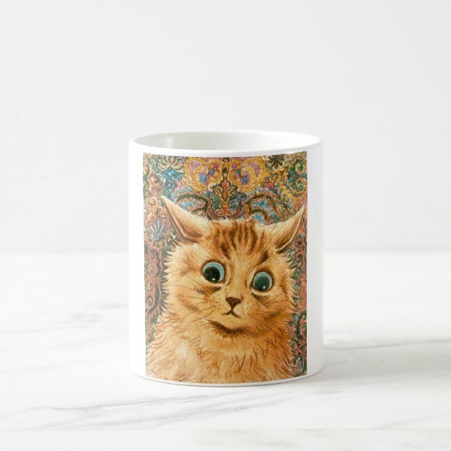 Katter i konstmugg, vid Louis Wain Kaffemugg (Center)