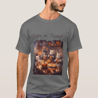 Katter i kostym bakar Halloween-godisar T Shirt