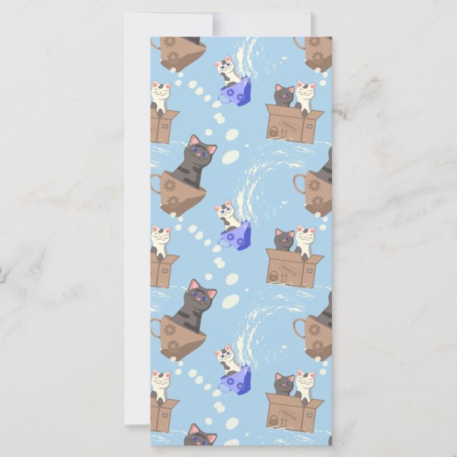 Katter i låda och mjölk droppar i blått (Framsida)