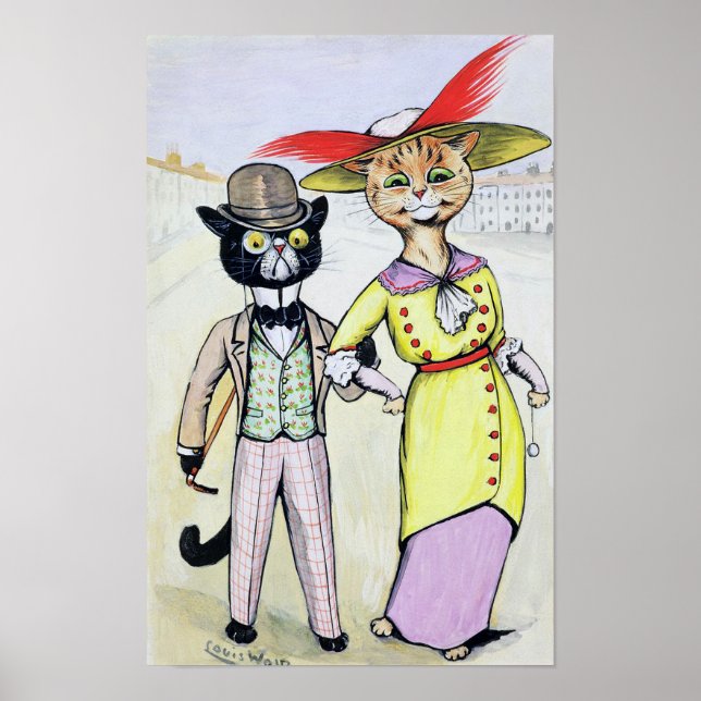 Katter i modern mode, Louis Wain Poster (Framsidan)