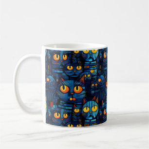 Katter i nattkonst kaffemugg