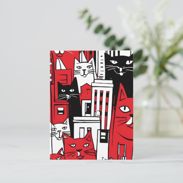 Katter i New York Helg Vykort (Stående Fram)