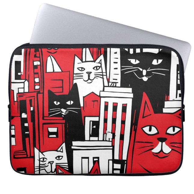 Katter i New York Laptop Fodral (Framsidan)