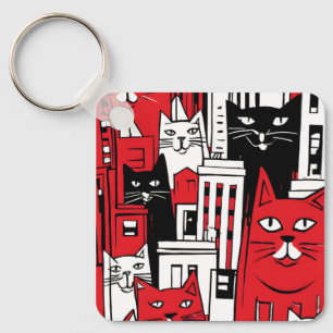 Katter i New York Nyckelring
