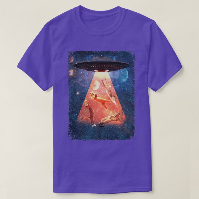 Katter i rymden Astral Cosmic UFO Astronaut Funny  T Shirt (Design framsida)