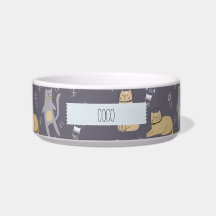 Katter i rymden Sömlöst mönster Anpassat namn